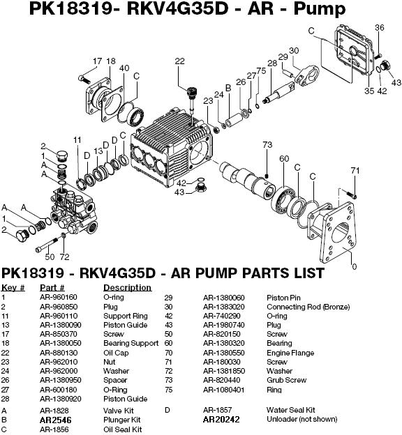 Excell EXWGC3540-1 pump parts